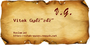 Vitek Győző névjegykártya